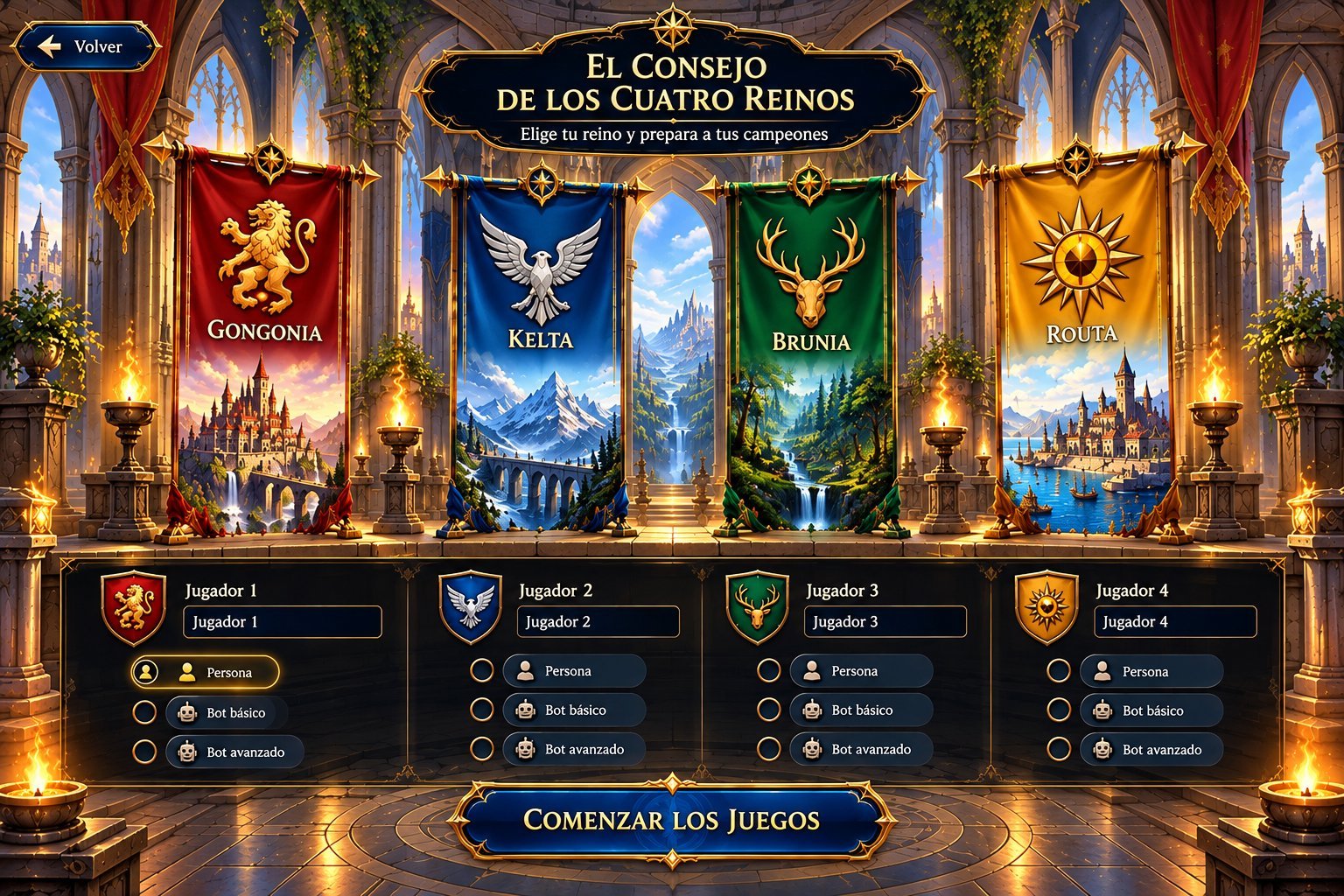 El Consejo de los Cuatro Reinos: Gongonia, Kelta, Brunia y Routa